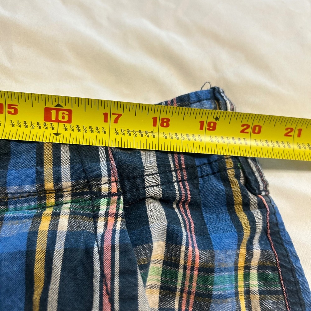 Mossimo Supply Co Mens Plaid Shorts Blue Navy Cotton Flat Front Size 40 W40 - Picture 4 of 11